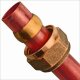 Schraub-Fitting für Kupferrohr > Kugelhahn mit Flügelgriff rot (i-i) Rohr Ø 28mm auf Rohr Ø 28mm