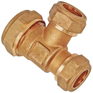 Schraub-Fitting für Kupferrohr > T-Stück (i-i-i) 22mm x 18mm x 18mm