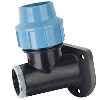 PP Klemmverbinder-Fitting für PE-Rohr > Wandwinkel mit Innengewinde (i-IG)