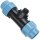 25mm PP Klemmverbinder-Fittings für PE-Rohr T-Stück mit AG 1 Zoll
