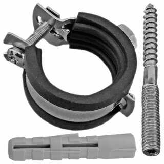 Alle PP Klemmverbinder-Fittings für PE-Rohr von MegaHaustechnik > Größe 40mm Rohrschelle + Dübel & Schraube Für PE-Rohr Ø 40mm (1 1/4)