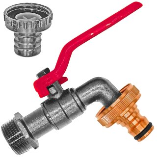 Kugelauslaufventil mit Anschluß für Gardena Wandanschluß 1/2" AG Ø ca.21mm