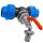 IBC T-Auslaufhahn für Rohrverbindung mit Außendurchmesser 40mm Tülle Ø 28mm für 1" Schlauch