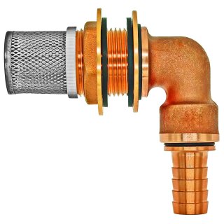 Regentonnenverschraubung verschiedene Ausführungen Winkel 90° Schlauchtülle Filter Stecker für Gardena Loch 34 Tülle 3/4"=19mm+Filter