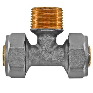 Schraub-Fitting für Mehrschichtverbundrohr > T-Stück mit Außengewinde (i-AG-i) 32 x 3,0mm 3/4 Zoll 32 x 3,0mm