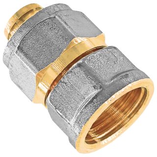 Schraubfitting für Mehrschichtverbundrohr > Übergang mit 3/4 Zoll Innengewinde IG 32x3 mm (AußenØ x Wandstärke) aus Messing Verschraubung Trinkwasser geeignet