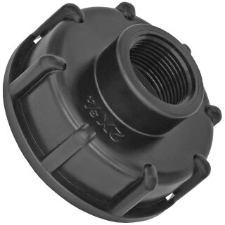 IBC Adapter Grob Gewinde Steigung 6mm x Innendurchmesser 60mm S60x6 mit 3/4 Zoll Innengewinde IG Innendurchmesser 24mm aus Kunststoff PP Kappe Deckel Tank Container Zubehör Anschluß