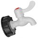 IBC Tank S60x6 Adapter mit Auslaufhahn weiss