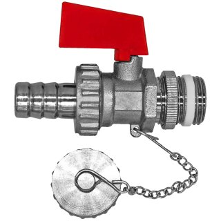 KFE Kugelhahn selbstdichtend Messing vernickelt, 1/2 Zoll Außengewinde AG, 10 Bar