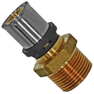 Press-Fittings für Mehrschichtverbundrohr Ø 16,0 x 2,0mm Übergang auf Außengewinde 16x2,0mm - 3/4 Zoll