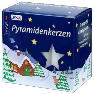 Pyramidenkerzen  Farbe:weiß, Höhe:74mm, Ø 14mm 24 Stück