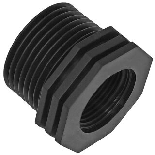 Gewindefittings aus Kunststoff > Reduzierstück Außengewinde AG 1 1/2 x 1 Zoll IG Innengewinde reduziert Trinkwasser geeignet Reduzierung Verbinder Verschraubung Adapter Stück