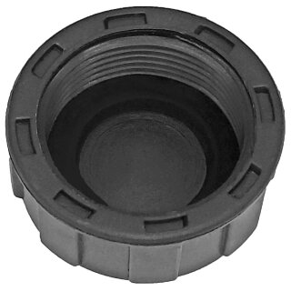 Gewindefittings aus Kunststoff > Kappe rund mit Gummidichtung 1 1/2 Zoll IG DN40 Innengewinde Innendurchmesser 45mm Trinkwasser geeignet Rohr Verschraubung End Stück Verschluss Deckel