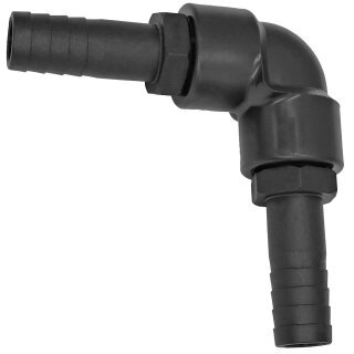 Gewinde-Fittings aus Kunststoff > Winkelschlauchtülle 90 Grad (Tülle-Tülle) 26mm Außen Ø Schlauchtüllen