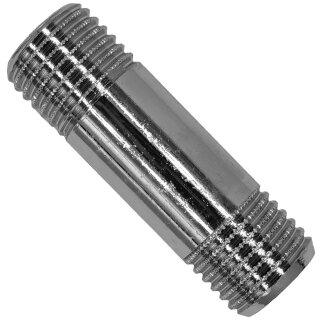 Gewinde-Fitting aus Messing verchromt > Rohrdoppelnippel Langnippel mit Außengewinde (AG-AG) 3/4 Zoll 50 mm
