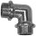 Gewinde-Fitting aus Messing verchromt > Winkel 90 Grad mit Außengewinde mit Kragen (AG-AG) 3/8 Zoll