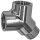 Gewinde-Fitting aus Messing verchromt > Y-Stück mit Innengewinde und Mittelabgang Außengewinde (IG-AG-IG) 1/2 Zoll