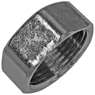 Gewinde-Fitting aus Messing verchromt > Kappe mit Innengewinde und Sechskantantrieb (IG) 1 Zoll