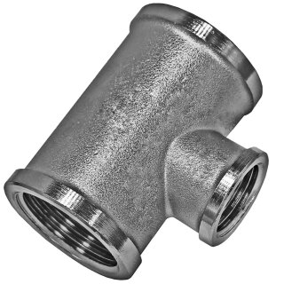 3/4 Zoll Gewinde-Fittings aus Messing verchromt T-Stück reduzierend IG-IG.r-IG 1" x Mittelabgang 3/4"