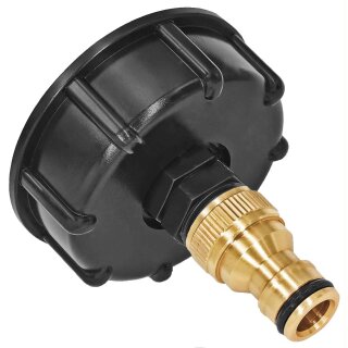 IBC Tank S60x6 Anschluß Adapter mit Messing Stecker für Gardena Buchse