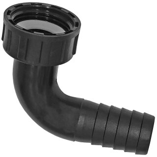 Gewinde-Fittings aus Kunststoff > 1 1/4 Zoll Gewinde-Fittings aus Kunststoff Winkel-Schlauchtülle mit IG 1 1/4" IG x Tülle Außen Ø 32mm