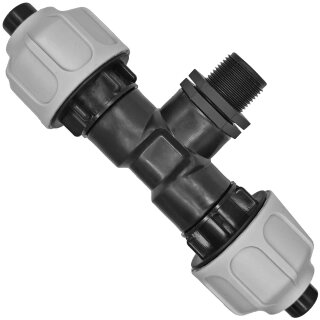 Klemmverbinder BDFast für Poolschlauch T-Stück mit Außengewinde (i-AG-i) InnenØ 25mm 1" x AG 1"