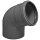 HT Abflußrohr-System > Bogen Winkel 15 Grad DN90 für Rohr Außendurchmesser 90mm mit Muffe und Gummi-Dichtung auf Steck-Ende außen Ø 90mm, Abwasser Abfluss Leitung Kunststoff grau Kanalrohr HTB