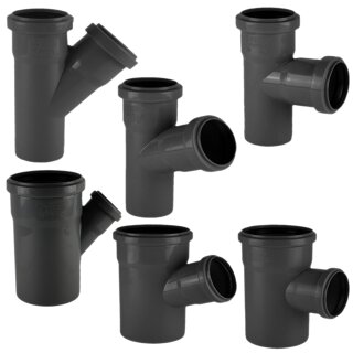 HT-Fittings für Abflußrohrsystem aus PP > Abzweig DN110/110 45°