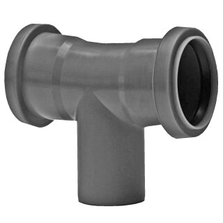 HT Abflußrohr-System > Doppelbogen Winkel 87 Grad DN50 für Rohr Außendurchmesser 50mm mit 2 Muffen und Gummi-Dichtungen auf Steck-Ende außen Ø 50mm, Abwasser Abfluss Leitung Kunststoff grau