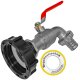 IBC Tank Anschluß S60x6 Adapter Volldurchlass-Auslaufhahn Schlauchtülle