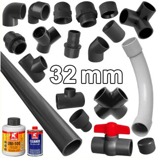Klebefittings Kunststoff PVC 32mm