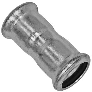 Press-Fitting mit M-Kontur für Edelstahlrohr > 15mm Press-Fittings für Edelstahlrohr Doppelmuffe Kupplung i-i Für Rohr-Außendurchmesser 15mm
