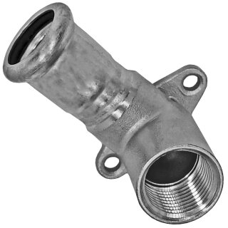 Press-Fitting mit M-Kontur für Edelstahlrohr > 15mm Press-Fittings für Edelstahlrohr Wandwinkel Deckenwinkel i-IG 15mm RohrØ x 1/2" Gewinde