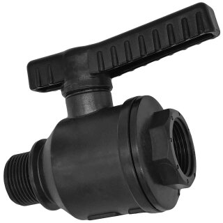 Gewinde-Fittings aus Kunststoff > Kugelhahn mit Außengewinde und Innengewinde (AG-IG) 1/2 Zoll