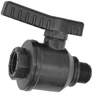 Gewinde-Fittings aus Kunststoff > Kugelhahn mit Außengewinde und Innengewinde (AG-IG) 3/4" Rohr-Zoll mit Innen.-  und Aussengewinde