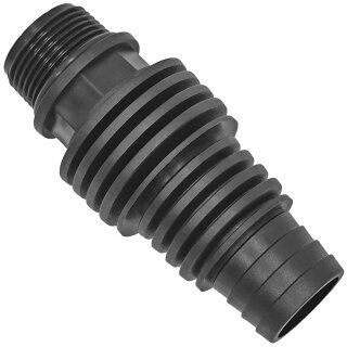Stufen-Schlauchtülle außen 40 32 25 x 3/4“ AG, Kunststoff, Trinkwasser geeignet, Universal 3 Größen Tülle-Außendurchmesser 40mm 32mm 25mm, Außengewinde 3/4 Zoll, Anschluß Stück Adapter