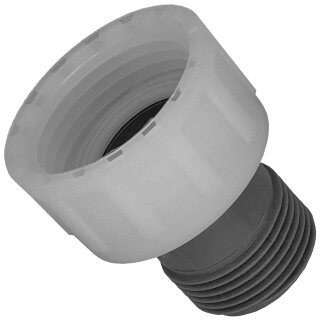 Gewinde-Fittings aus Kunststoff > Überwurf mit Aussengewinde und Innengewinde (AG-IG) 1" Rohr-Zoll Innengewinde mit 3/4" Rohr-Zoll Aussengewinde reduziert
