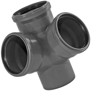 HT-Fittings für Abflußrohrsystem > Eckdoppelabzweig