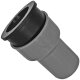 HT Abfluß, Siphon-Anschlußstück, Ø60mm auf DN50 mit Aufnahme für Gummimanschette mit Außendurchmesser 60mm, Kunststoff grau, Abwasser Leitung Kanal Lüftung Siphon