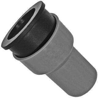 HT Abflußrohr-System > Siphon Anschlußwinkel 38-44mm x DN40 mit Gummimanschette Innendurchmesser 28 bis 34mm für Siphonrohr, Steck-Ende AußenØ 40mm für Rohr Muffe DN40, Waschbecken