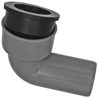 HT-Fittings für Abflußrohrsystem > Siphonanschluß mit Gummimanschette Siphon-Anschluss-Winkel Siphon/Rohr Ø 28-34mm auf DN40