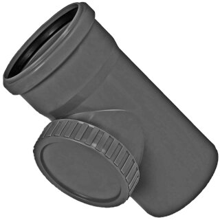 HT Abflußrohr-System > Reinigungsrohr DN110 Außendurchmesser 110mm Steck Muffe mit Gummi-Dichtung und Schraubdeckel Reinigungsöffnung Kanalrohr Abwasser Abfluss Leitung Lüftung Kunststoff grau Verschluss