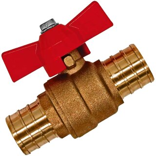 Kugelhahn mit Schlauchtülle aus Messing mit Flügelgriff Tülle Ø 25mm für 1 Zoll Schlauch