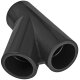 Klebefittings aus PVC-U > T Stück 45° Grad Abzweig für 25mm Rohr Außendurchmesser i-i-i 3 Muffen zum Verkleben Druck PN16 Bar Verteiler Kupplung Anschluss Verbinder