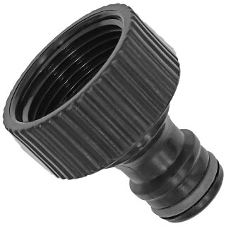Gewindefittings aus Kunststoff > Anschlußstück Stecker für Gardena Buchse aus Kunststoff PP mit 1 Zoll Innengewinde und Dichtung IG Gewindefitting aus Kunststoff PP Wasserhahn Schlauch Schnellkupplung Adapter Verbinder