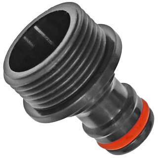 Gewindefittings aus Kunststoff > Anschlußstück Stecker für Gardena Buchse aus Kunststoff PP mit 1/2 Zoll Außengewinde Außendurchmesser 21mm AG Gewinde Wasserhahn Gartenschlauch Kupplung Adapter Verbinder