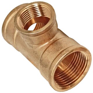 1 Zoll Gewinde-Fittings aus Messing T-Stück IG x IG reduziert x IG 1 Zoll auf 3/4 Zoll auf 1 Zoll