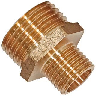 2 Zoll Gewinde-Fittings aus Messing Doppelnippel AG x AG reduziert 2 Zoll auf 1 1/2 Zoll
