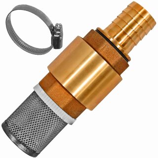 Fußventil Set mit Schlauchschelle 25mm Tülle-AußenØ (1 Zoll)