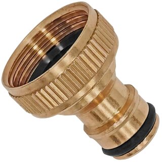 Wasser Hahn Anschluss Stück aus Messing mit Innengewinde IG +Stecker für Gardena 3/4" Rohr Zoll Innengewinde IG